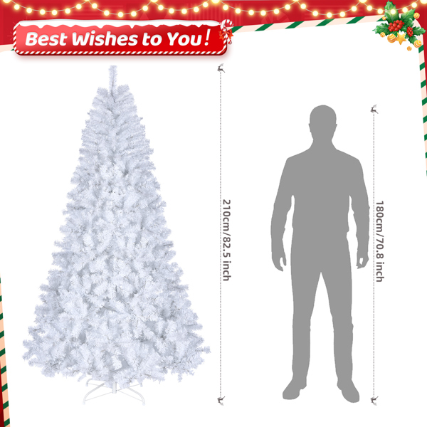 7-Foot White Automatic Christmas Tree with 1346 PVC Branches - Altitude ...