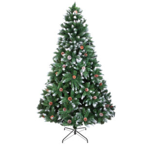 Elegant 6FT Christmas Tree with 920 Branches Flocking Spray White