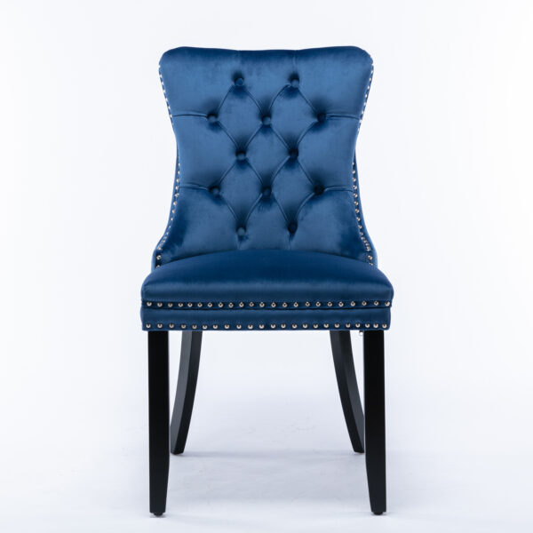 Blue Velvet Tufted Dining Chair Set 2pcs3