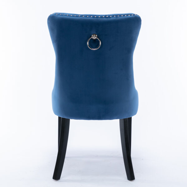 Blue Velvet Tufted Dining Chair Set 2pcs4