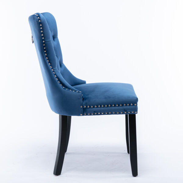 Blue Velvet Tufted Dining Chair Set 2pcs5