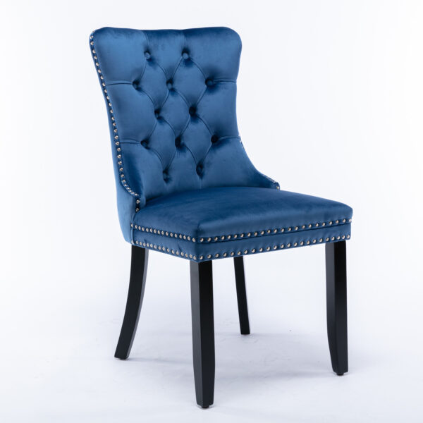 Blue Velvet Tufted Dining Chair Set 2pcs6