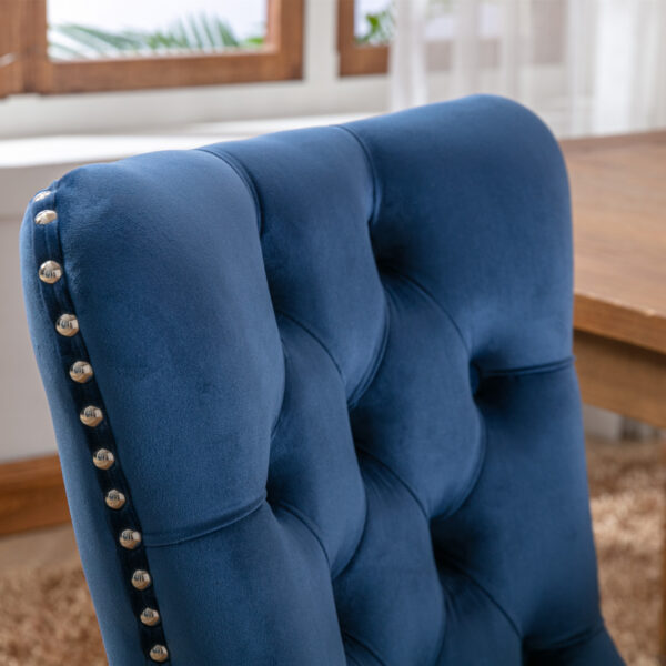 Blue Velvet Tufted Dining Chair Set 2pcs8